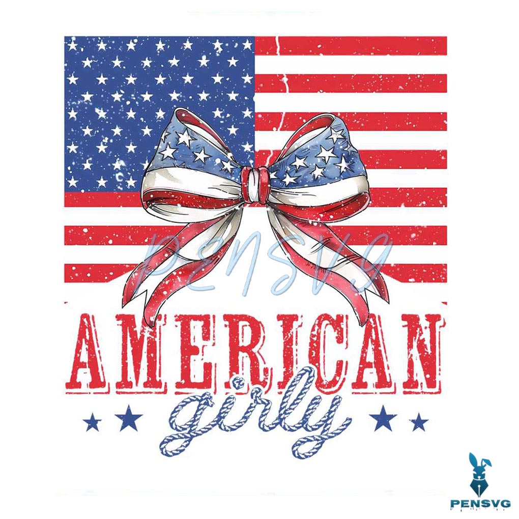 American Girly Coquette 4th Of July USA Bow PNG