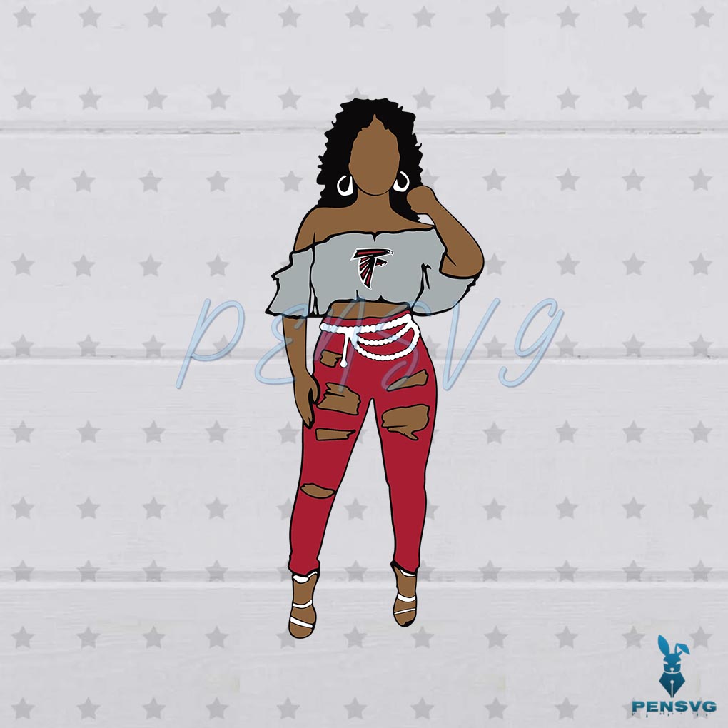 Atlanta Falcons SVG Black Girl NFL Graphic Designs Files