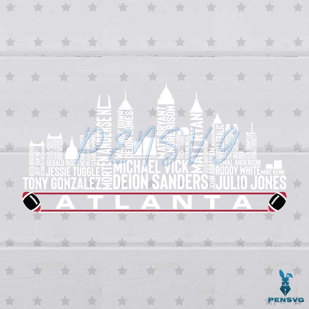 Atlanta Football City Skyline Svg Digital File, Atlanta City Svg
