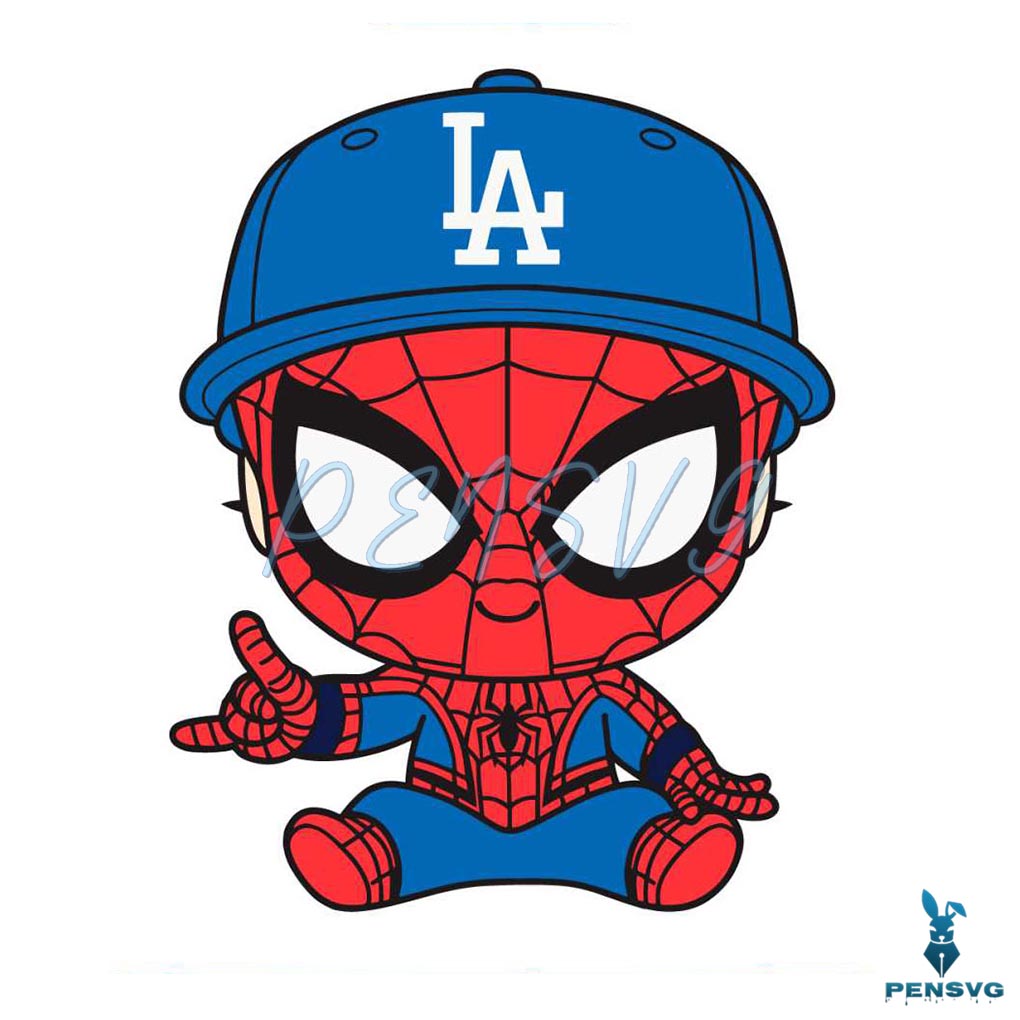 Baby Spiderman Los Angeles Dodgers Svg
