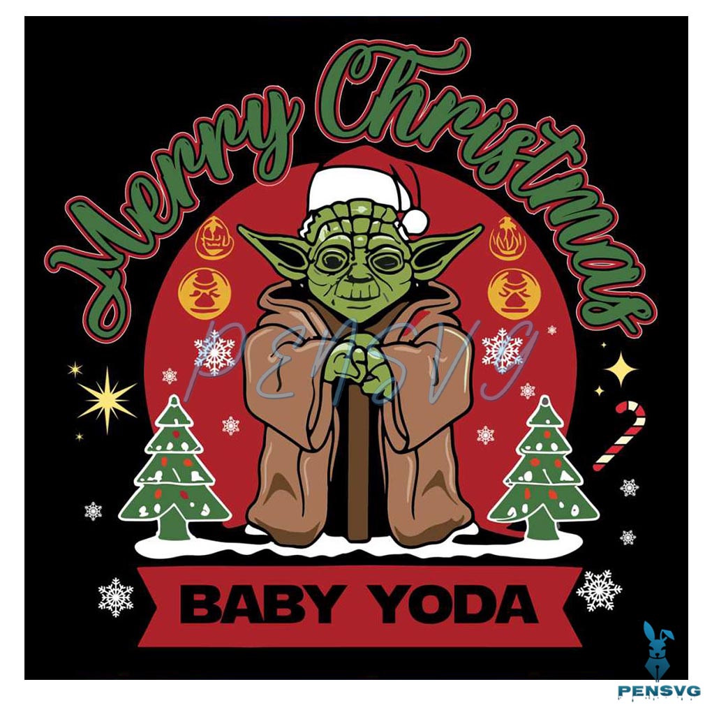 Baby Yoda Merry Christmas SVG
