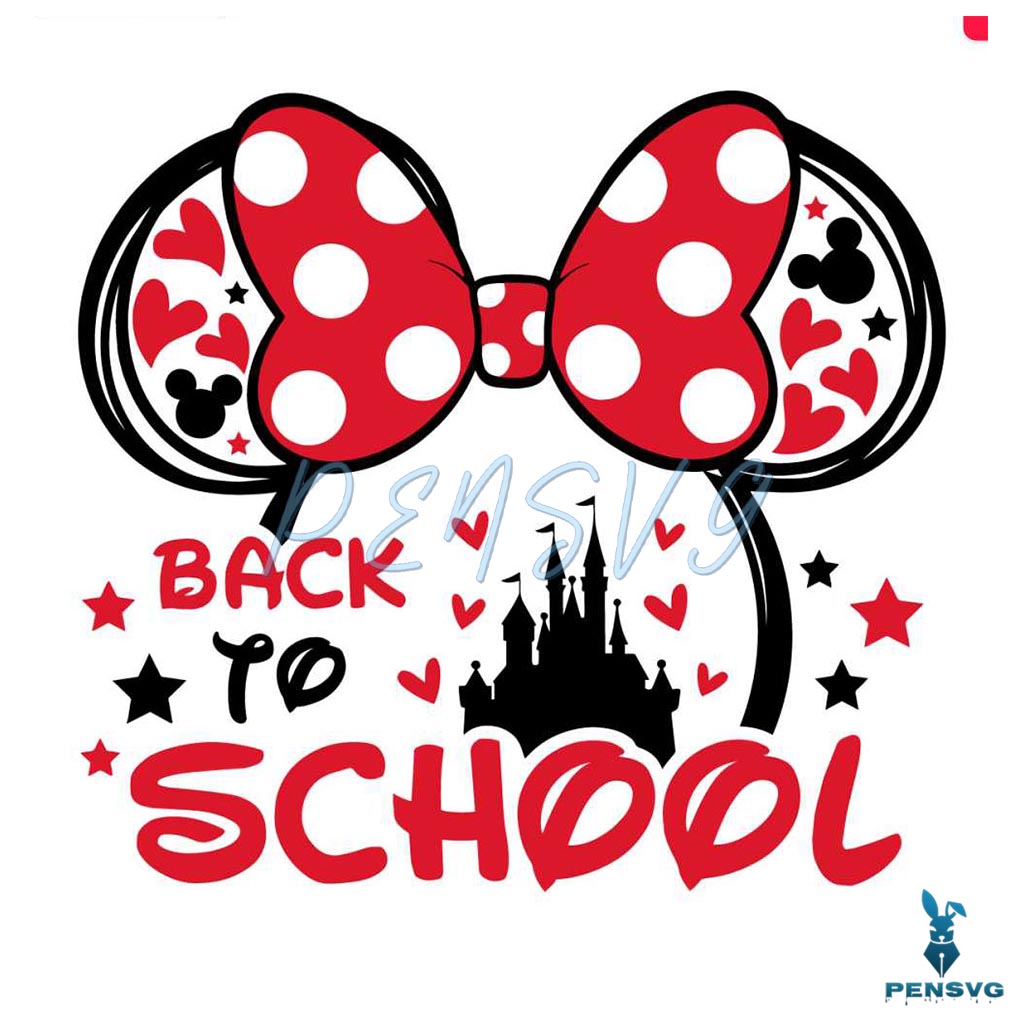 Back To School Minnie Mouse Head SVG