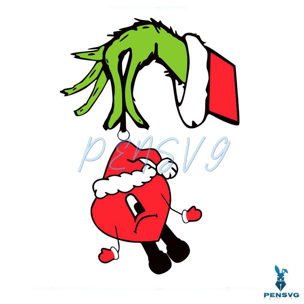 Bad Bunny Ornament Grinch Hand SVG Digital Cutting File