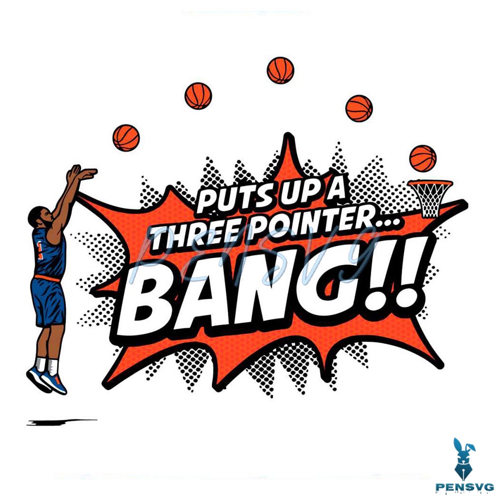 Bang Puts Up A Three Pointer Basketball Knicks SVG