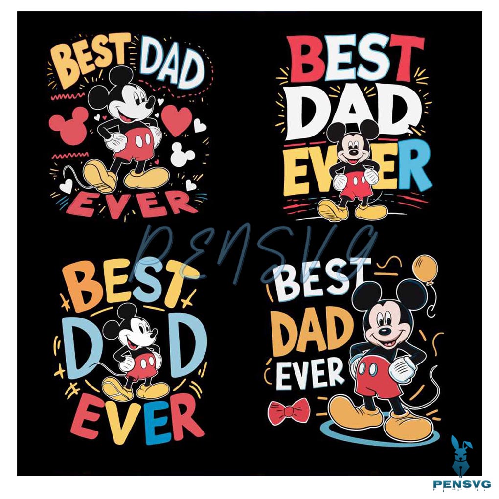 Best Dad Ever Mickey Mouse SVG Bundle