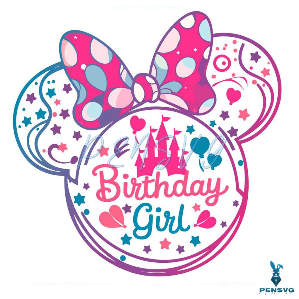 Birthday Girl Disney Minnie Mouse Ears SVG