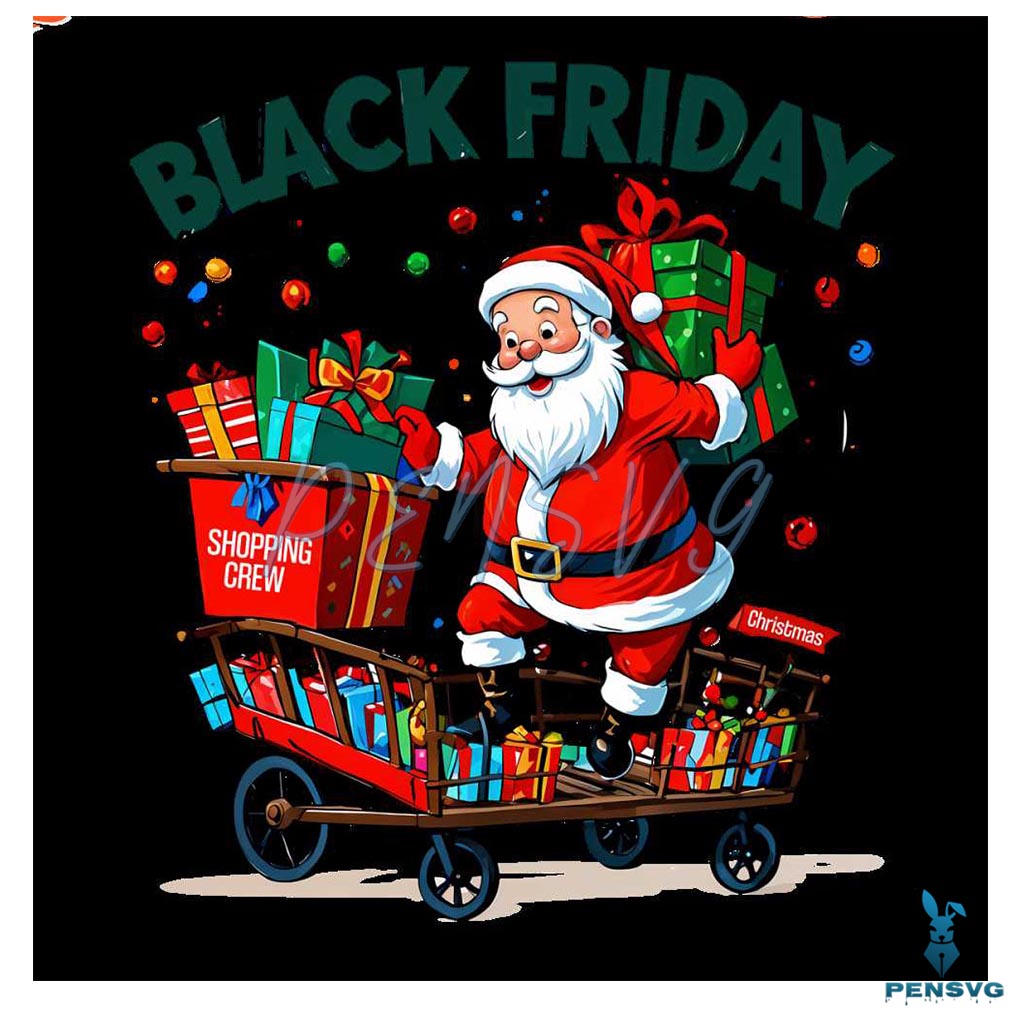 Black Friday Funny Christmas Santa Claus Png