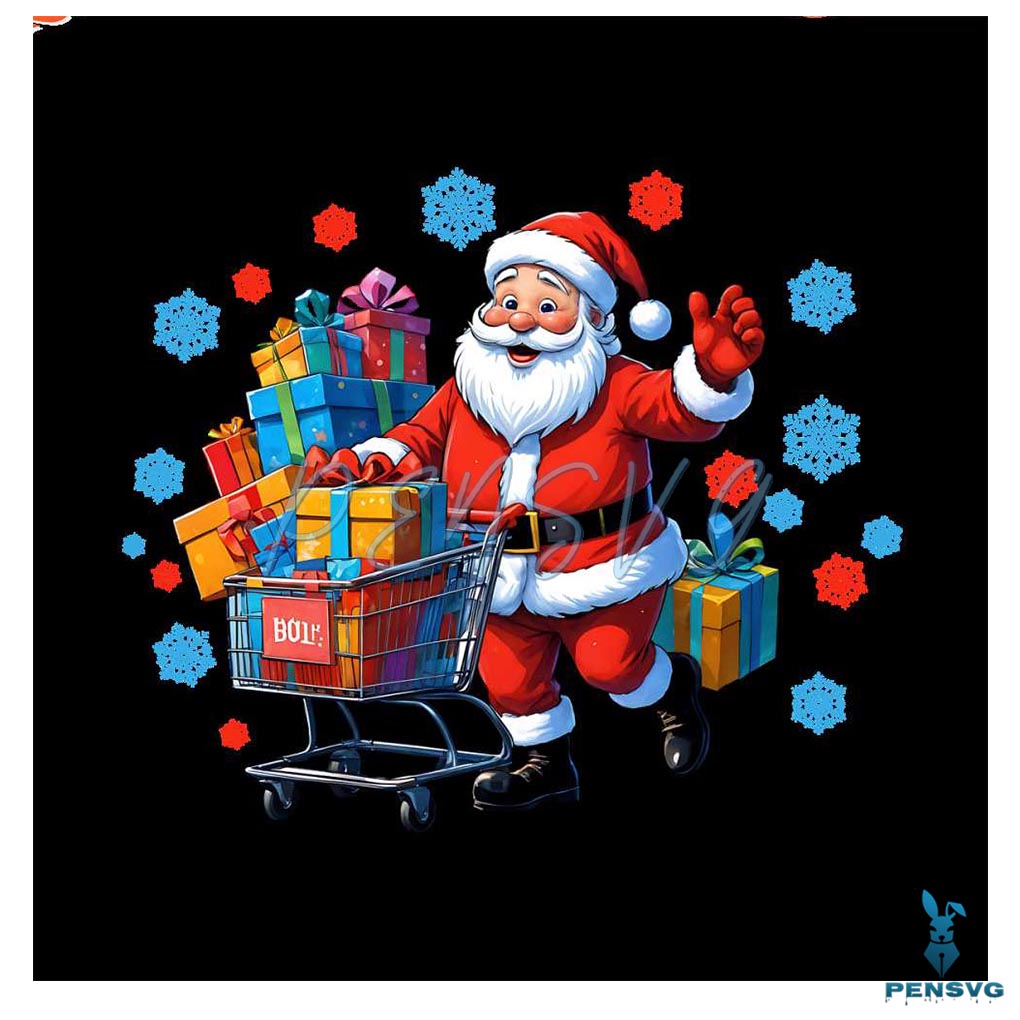 Black Friday Shopping Crew Funny Christmas Santa Claus Png
