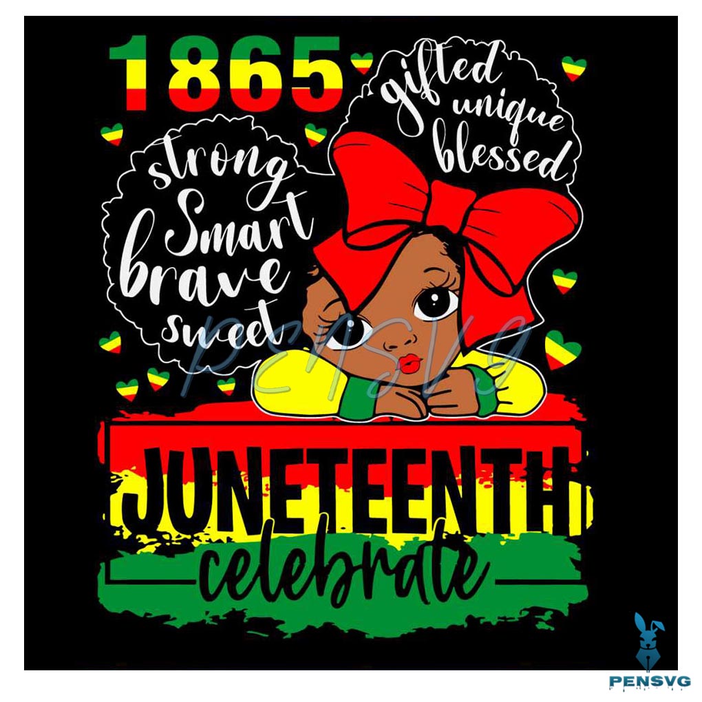 Black Girl Juneteenth 1865 Celebrate Independence Day SVG
