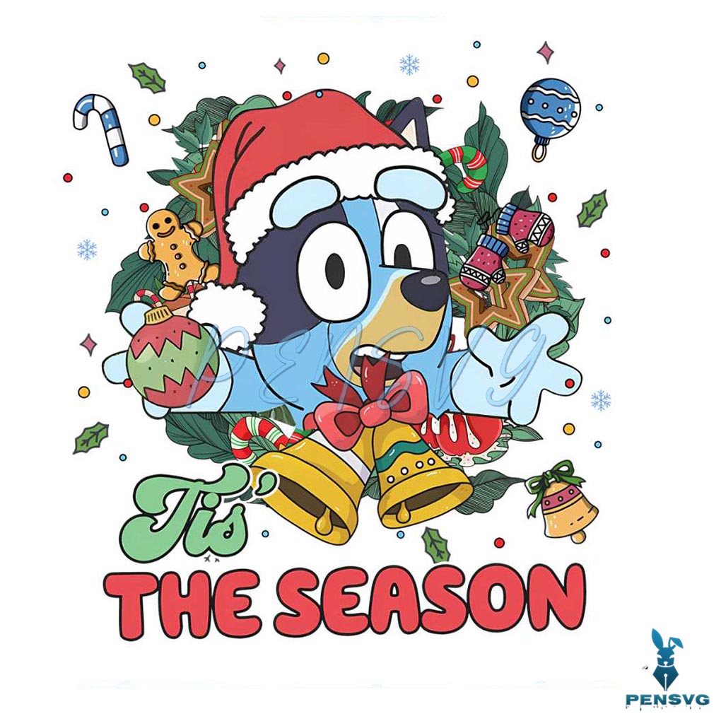 Bluey Christmas Tis The Season PNG
