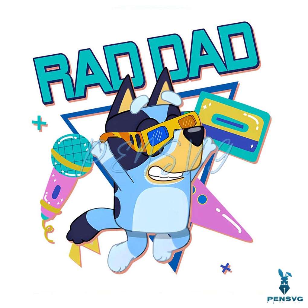 Bluey Rad Dad Bandit Heeler Dancing PNG