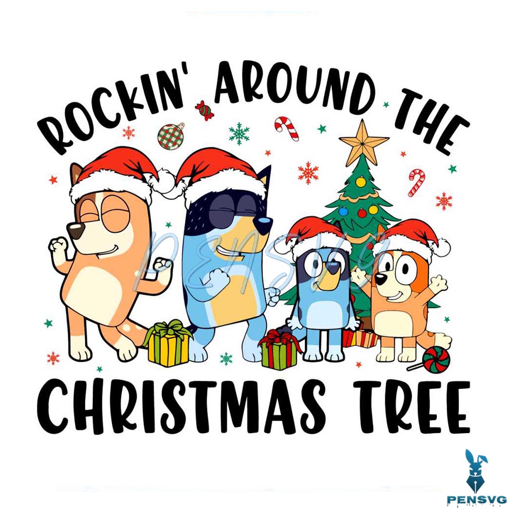 Bluey Rockin Around The Christmas Tree SVG Download