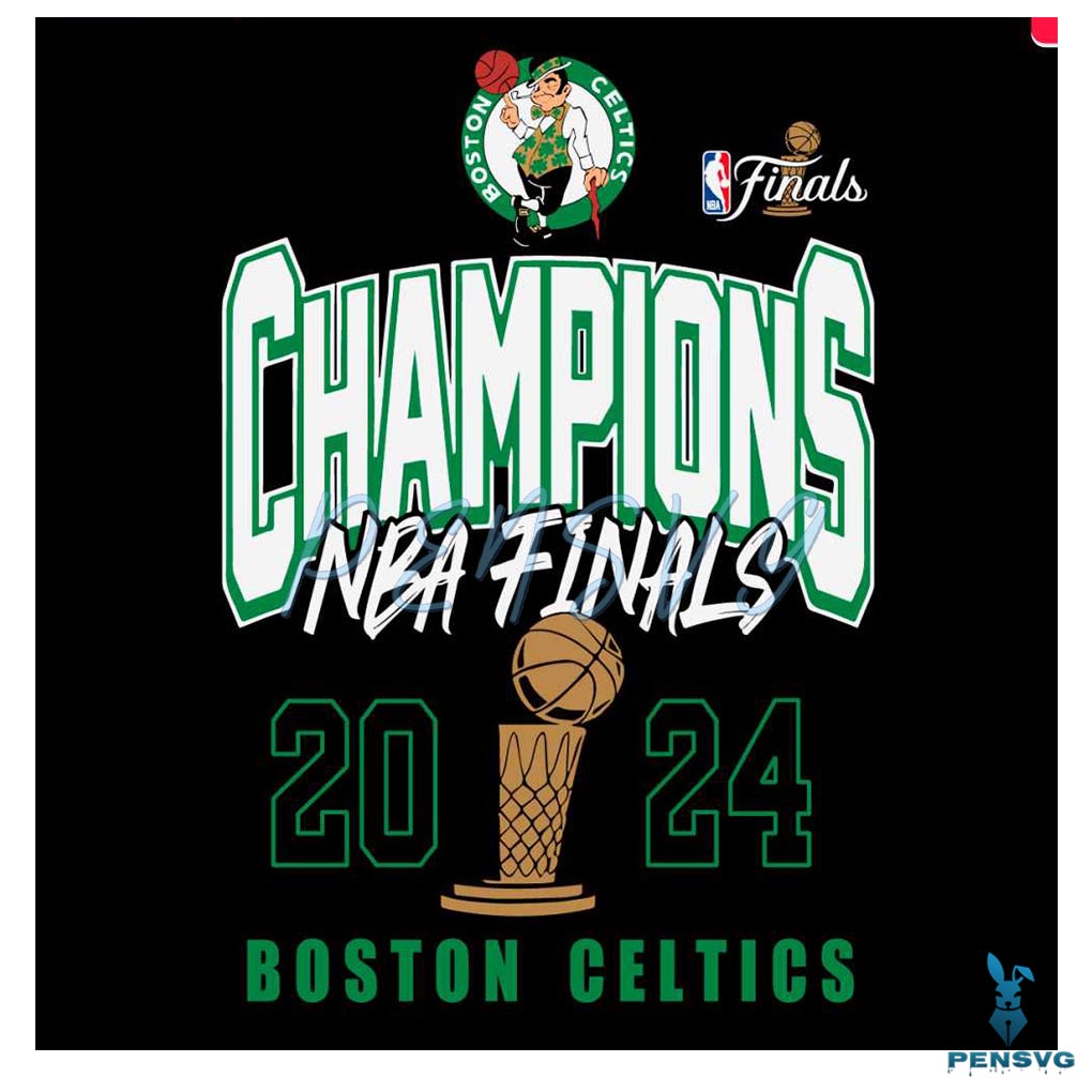 Boston Celtics 2024 NBA Finals Champions SVG