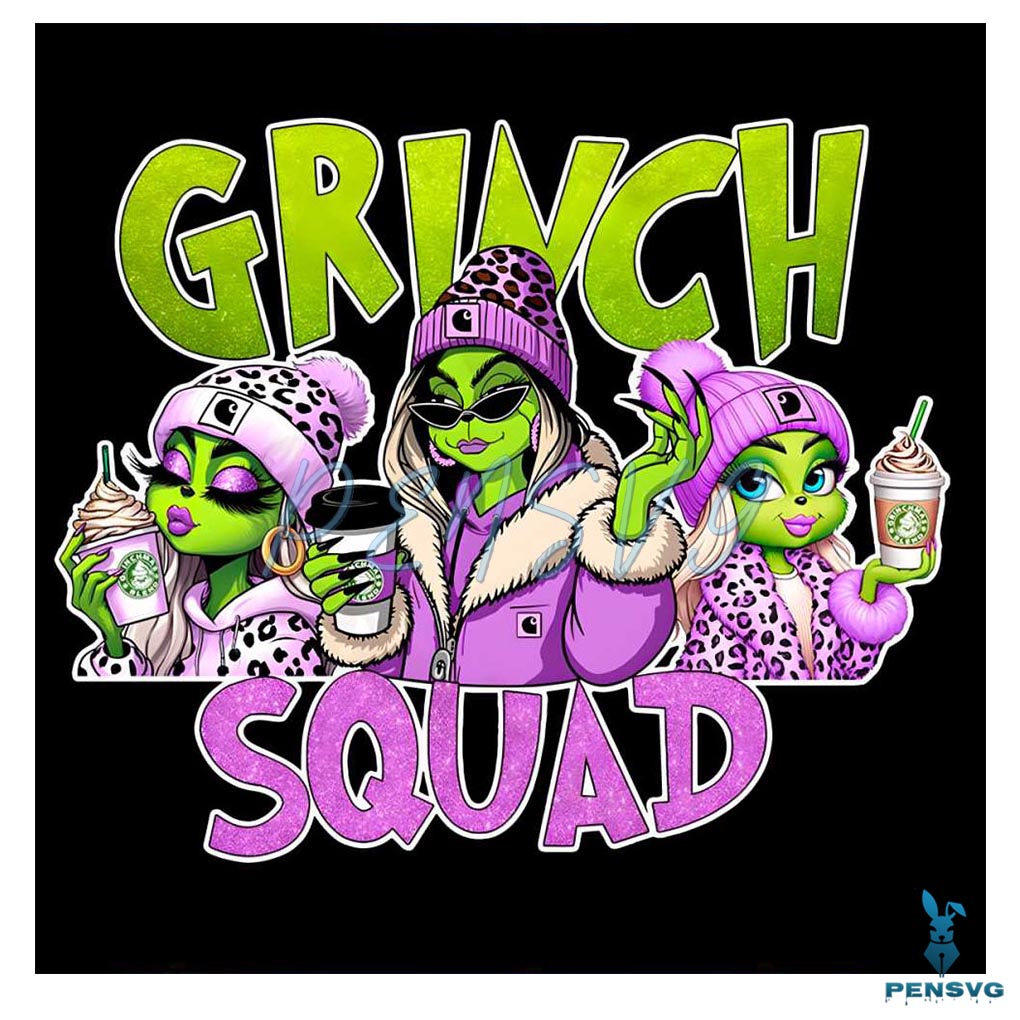 Boujee Leopard Purple Grinch Squad PNG