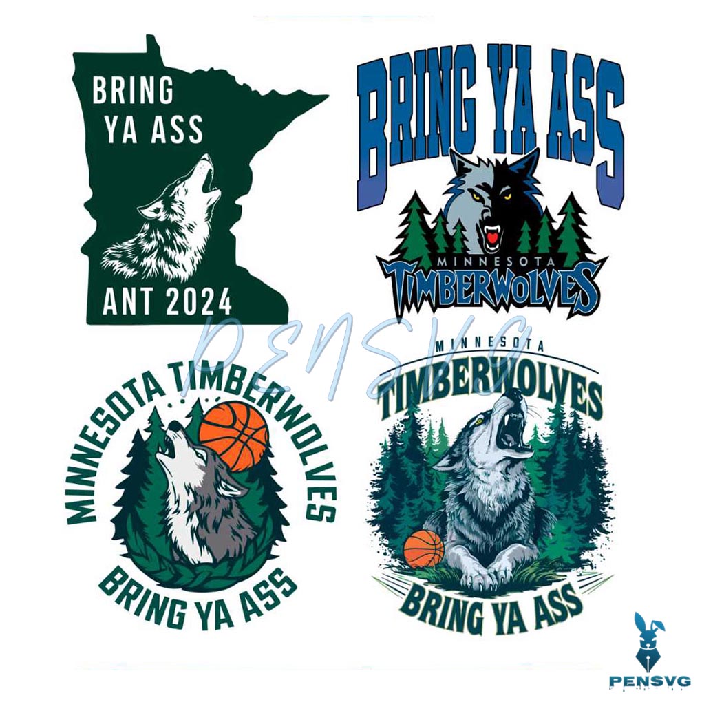 Bring Ya Ass Minnesota Timberwolves SVG PNG Bundle