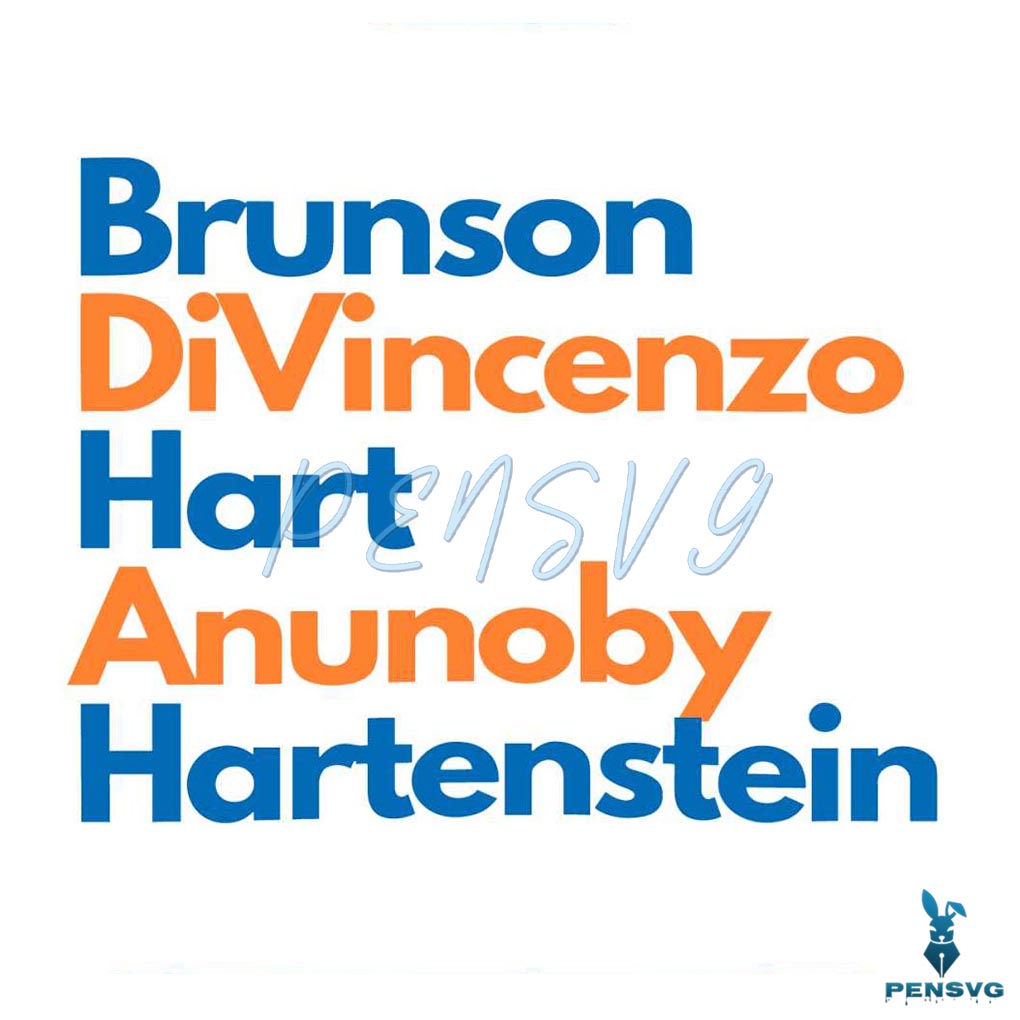 Brunson DiVincenzo Hart Anunoby New York Knicks SVG