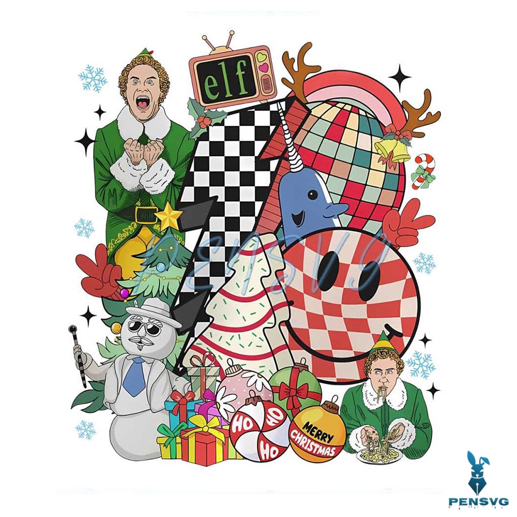 Buddy Elf Checkered Christmas SVG Graphic Design File