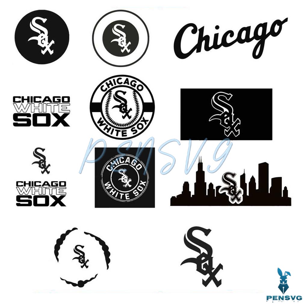 Bundle Chicago White Sox Logo Svg Cutting Digital File