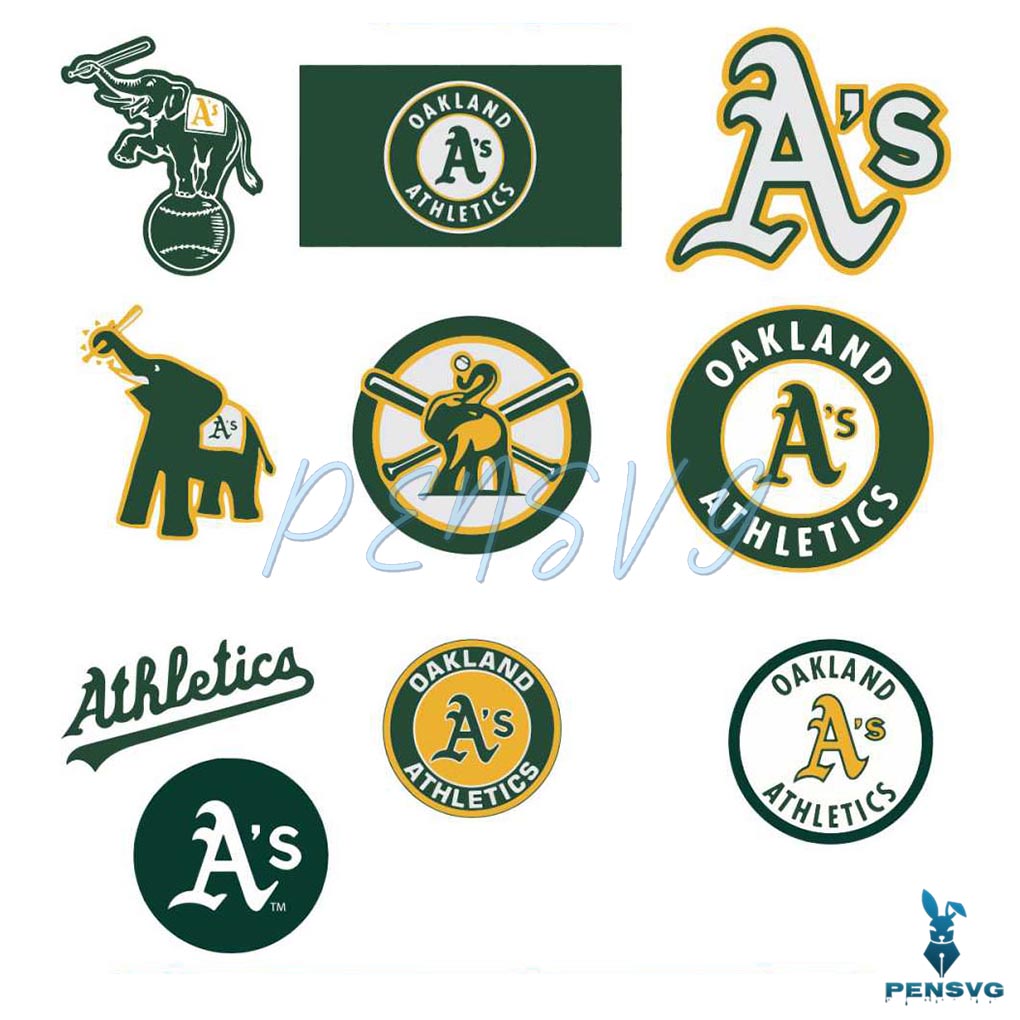 Bundle Oakland Athletics Logo SVG MLB Team SVG Digital File