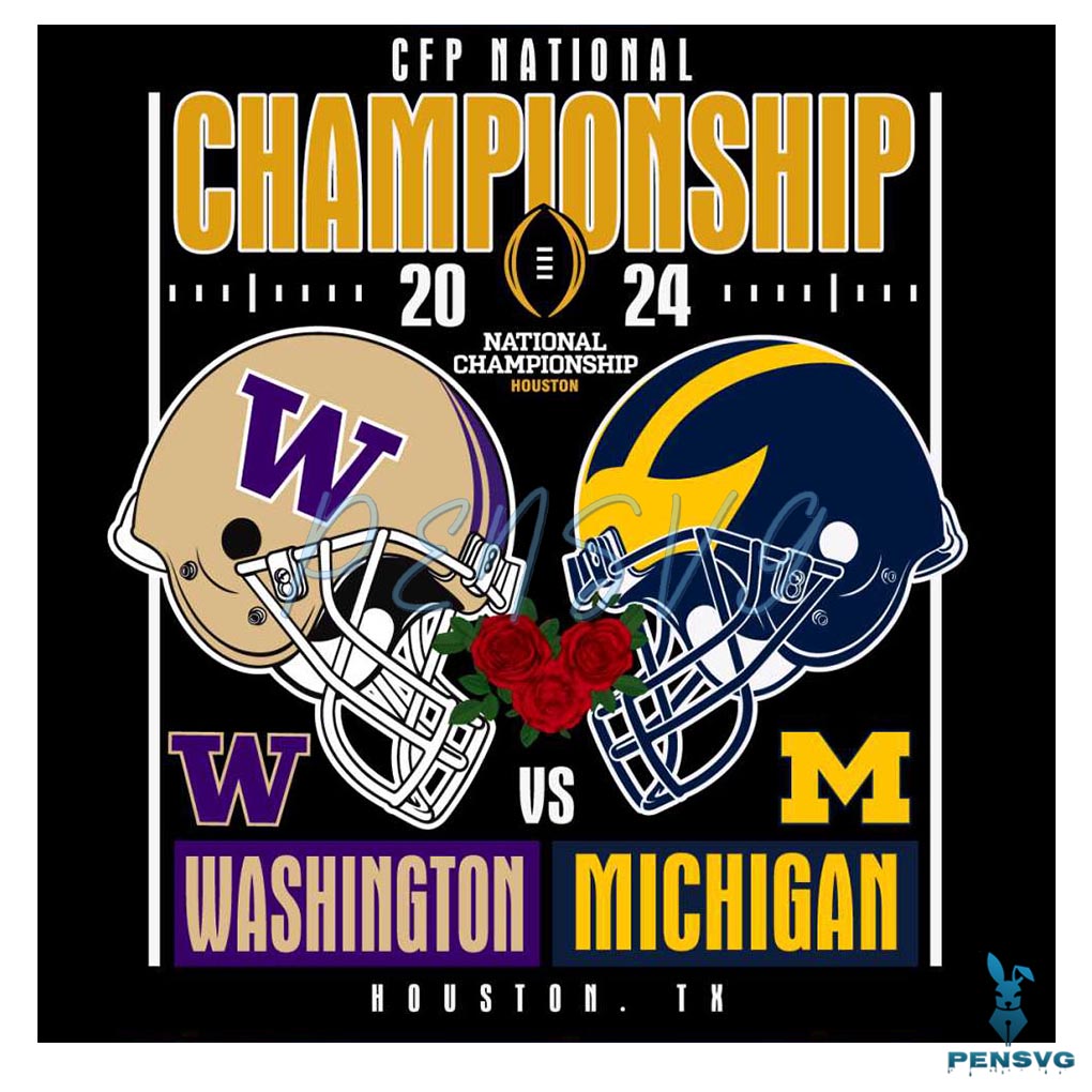 CFP National Champs Michigan vs Washington PNG