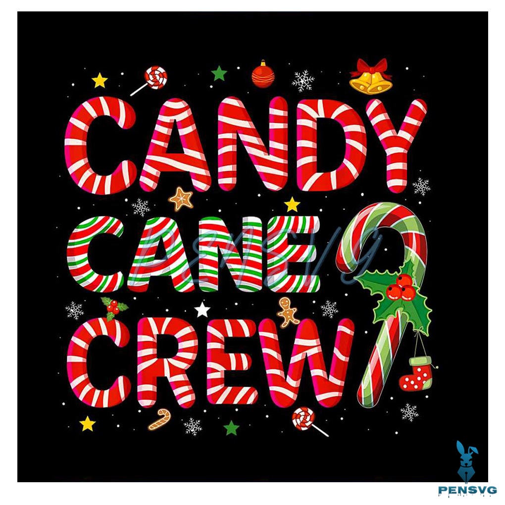 Candy Cane Crew Funny Christmas Candy Lover PNG
