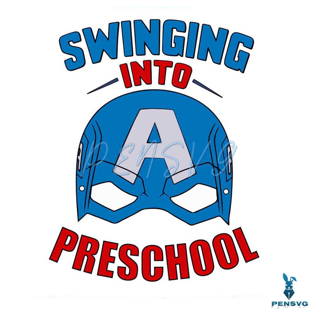 Captain America Swinging Into Preschool Svg