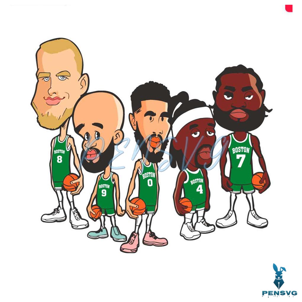 Caricature Boston Celtics Player NBA Basketball SVG