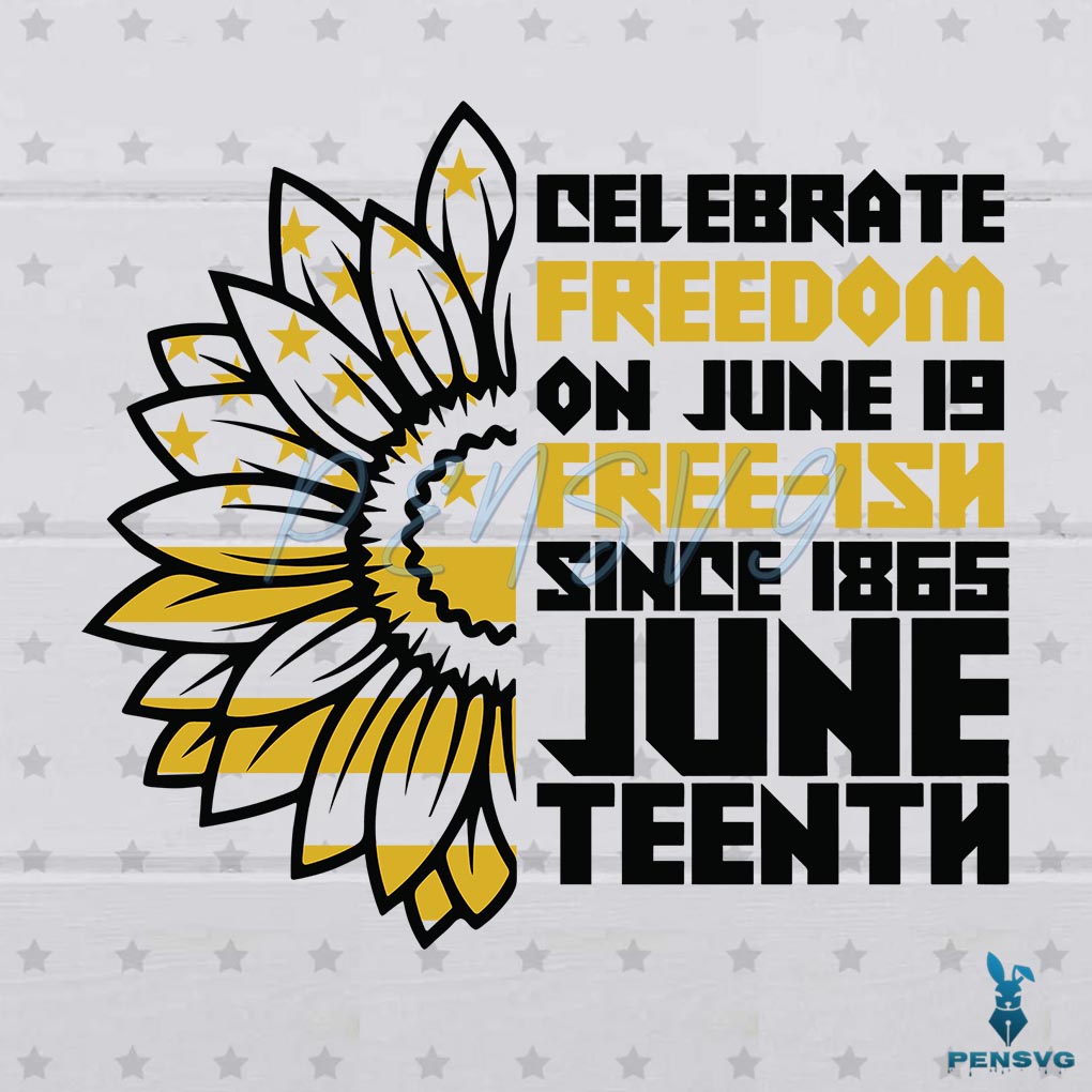 Celebrate Freedom On June 19 SVG File, Free Ish Since 1865 Juneteenth