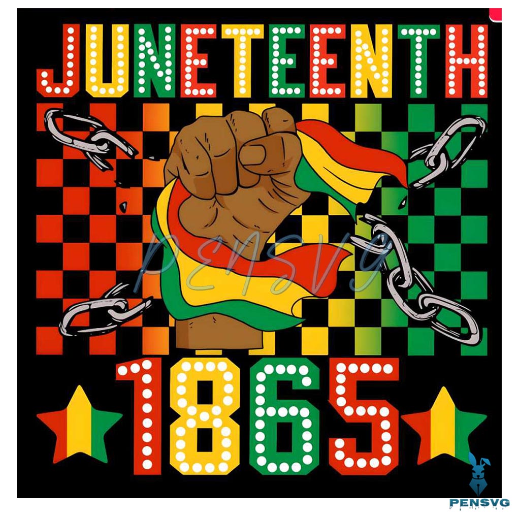 Celebrate Juneteenth 1865 Dalmatian Dots PNG