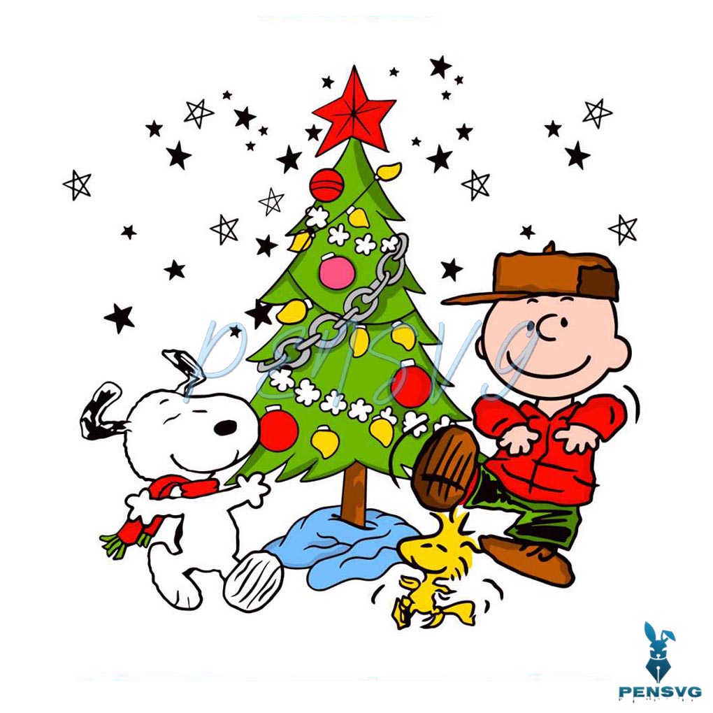 Charlie Brown And The Snoopy Christmas Tree SVG File