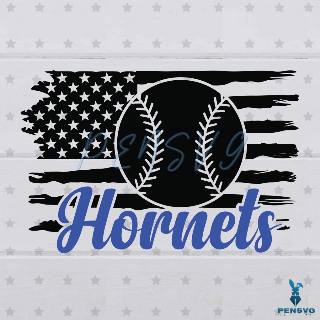 Charlotte Hornets Baseball SVG American Flag Cutting Digital File