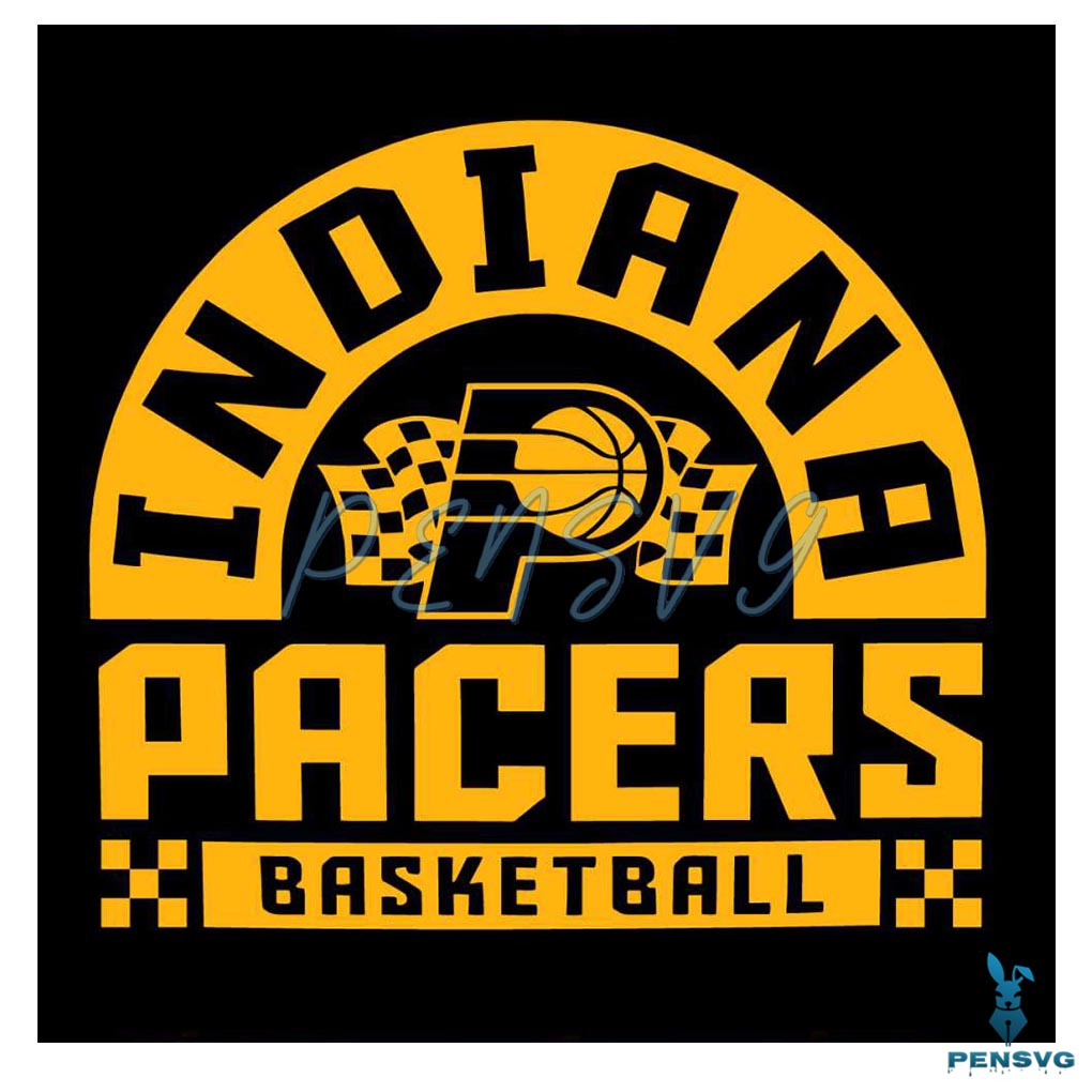 Checkered Indiana Pacers Basketball SVG