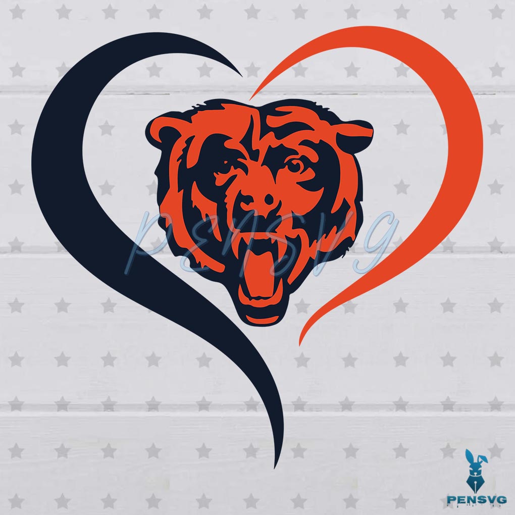 Chicago Bears Heart Logo SVG Digital File, NFL Svg