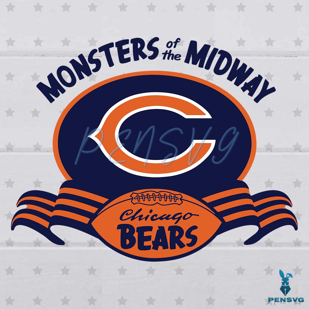 Chicago Bears Monsters Midway SVG File, Football Go Bears SVG