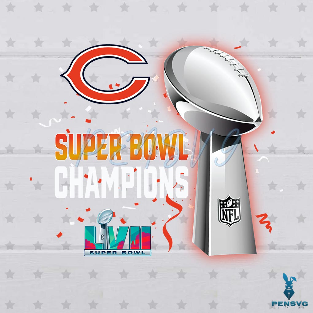 Chicago Bears Super Bowl Lvii 2023 Champions Png Sublimation Designs