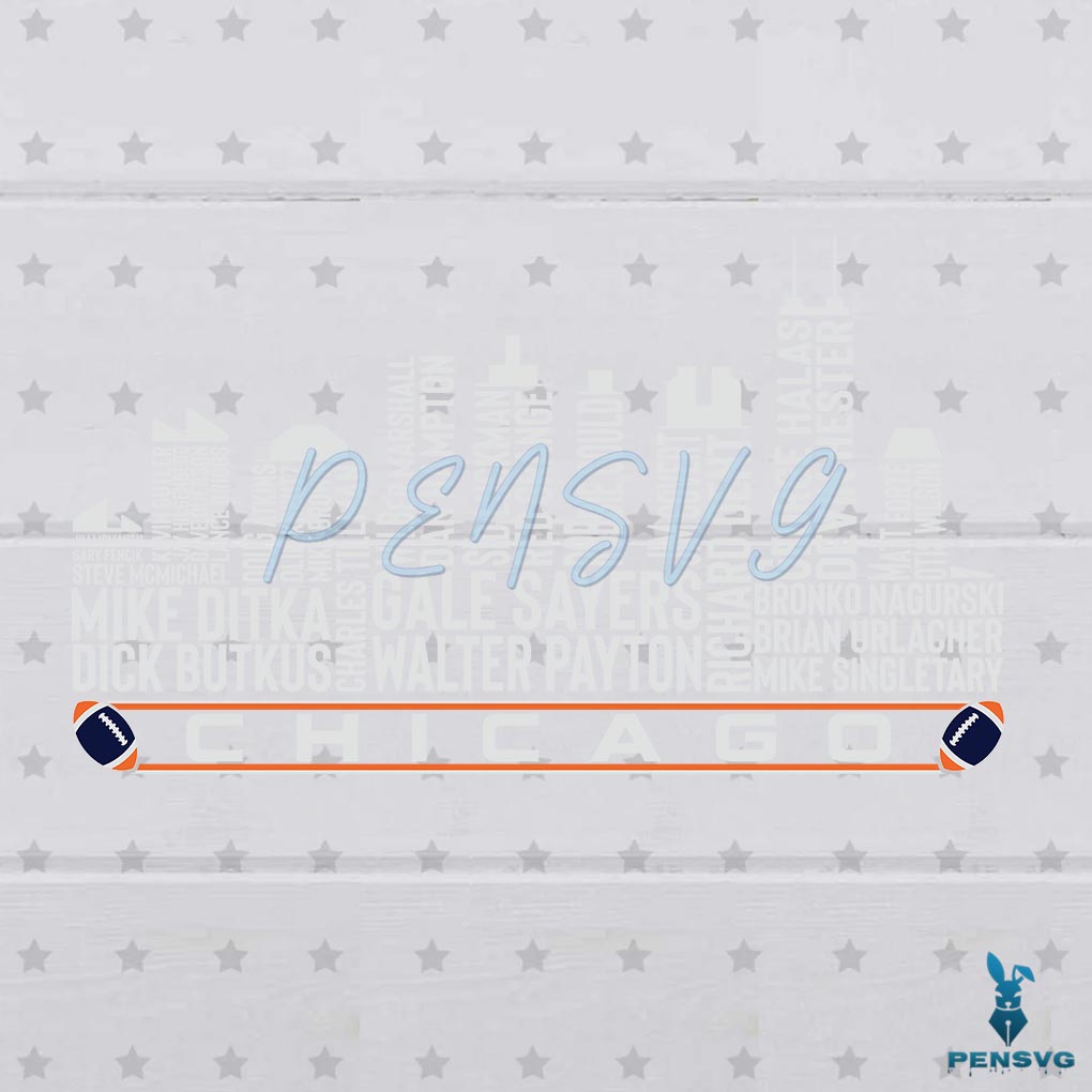 Chicago Football Team All Times Legend City Skyline SVG Digital File