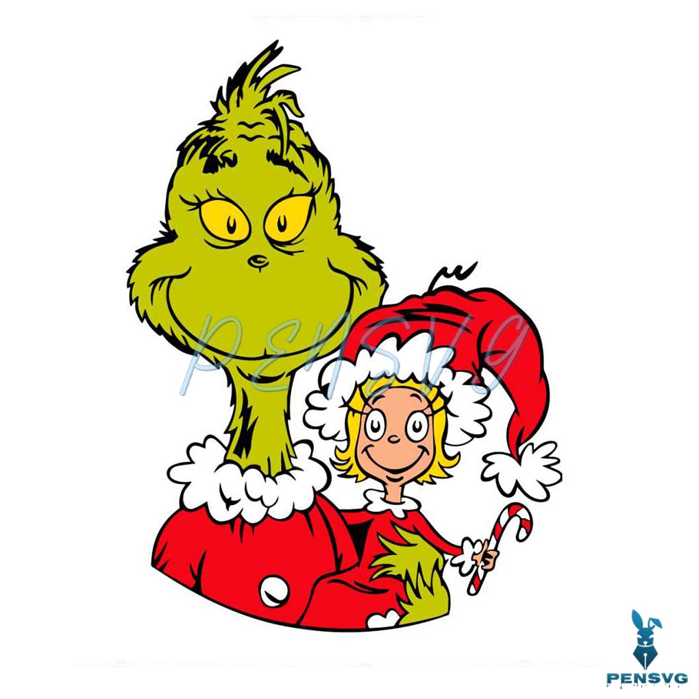 Christmas Cindy Lou And Grinch SVG Digital Cutting File