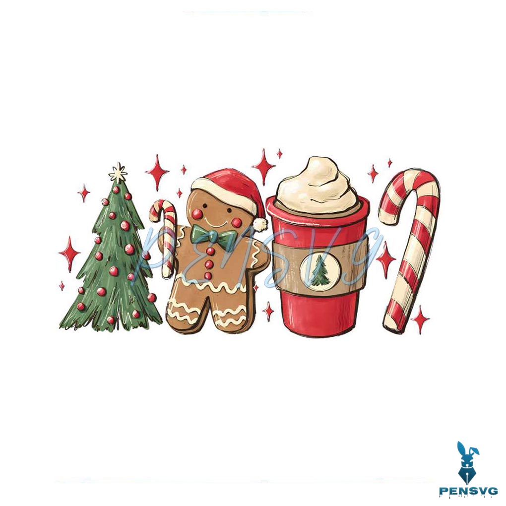 Christmas Coffee Gingerbread PNG