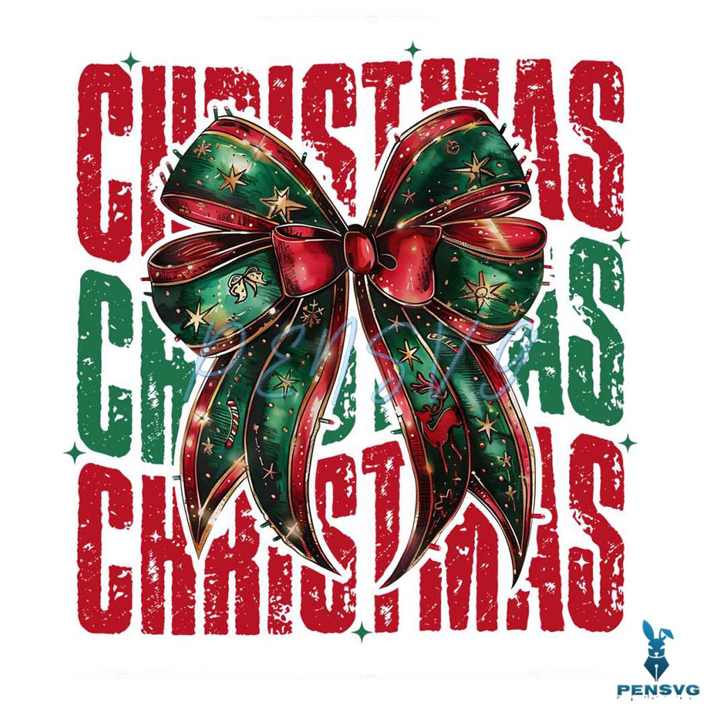 Christmas Coquette Bow Png
