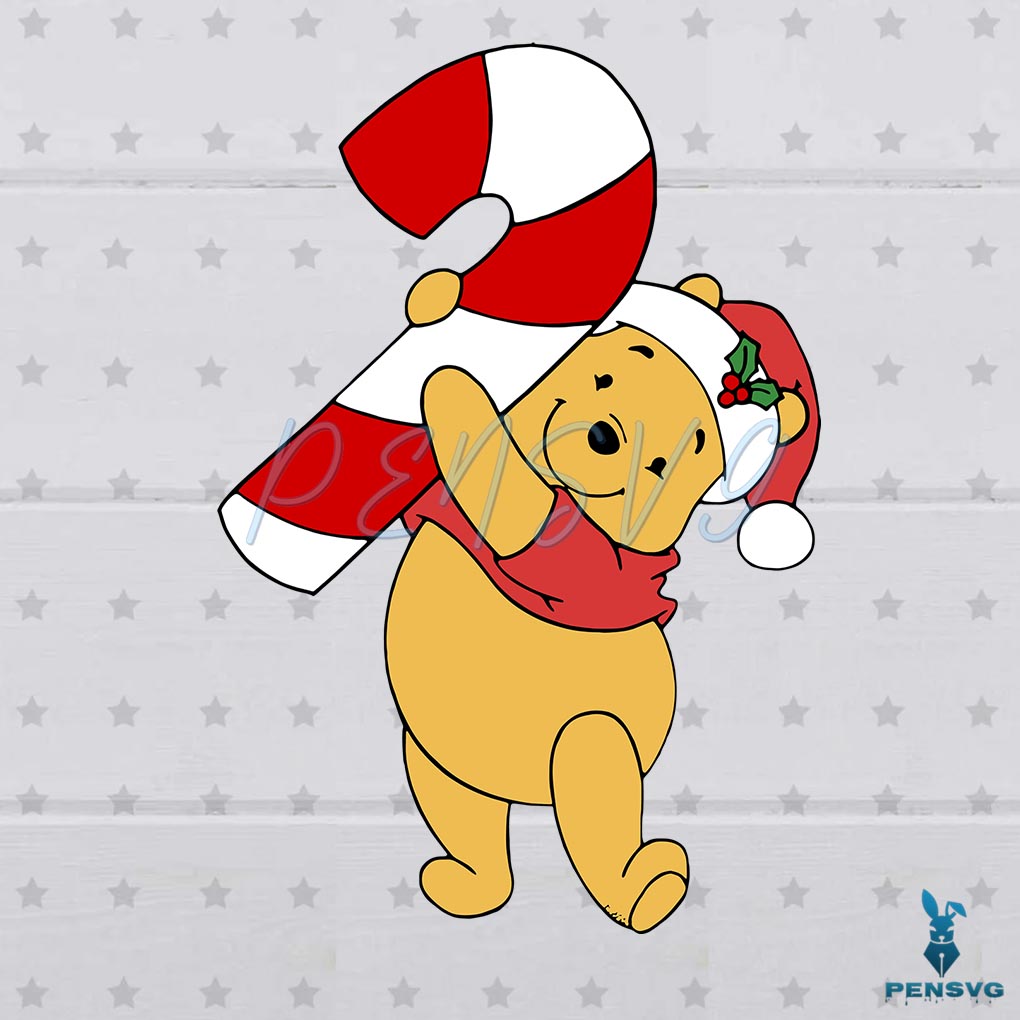 Christmas Cute Pooh SVG Digital File Disney Svg, Pooh Svg, Winnie Svg