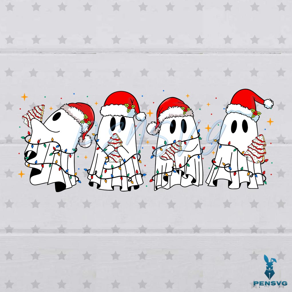 Christmas Cute Spooky Squad Tree Cake Svg