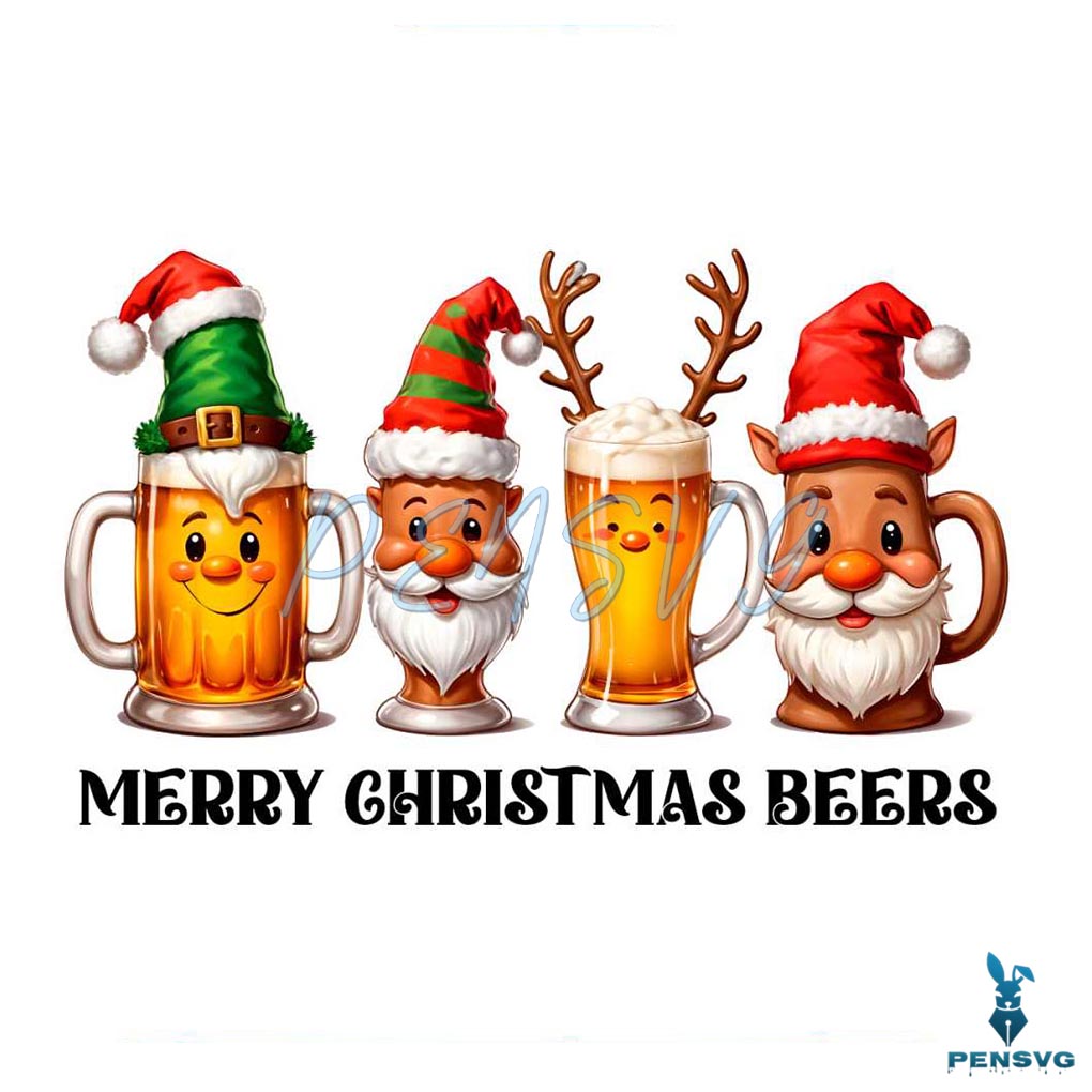 Christmas Drinking Merry Christmas Santa Beer Png