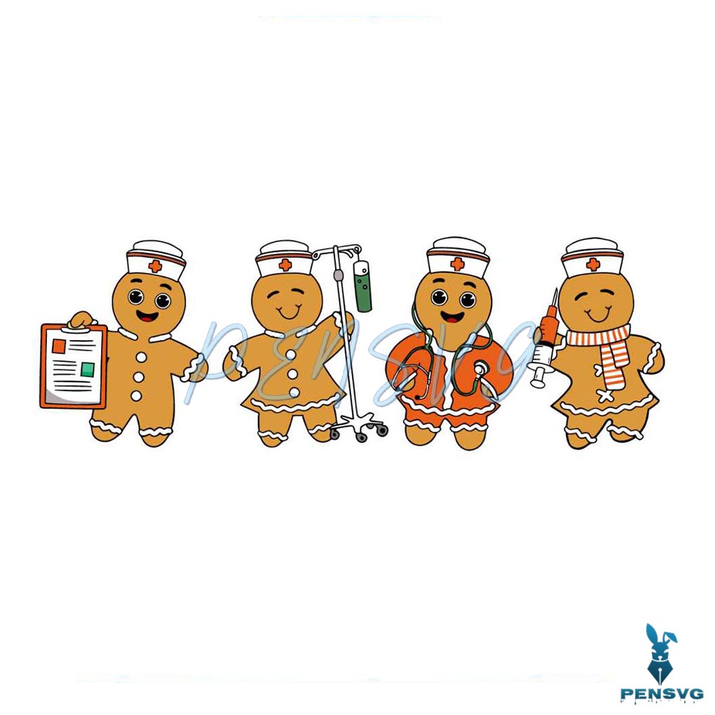Christmas Gingerbread Nurse SVG