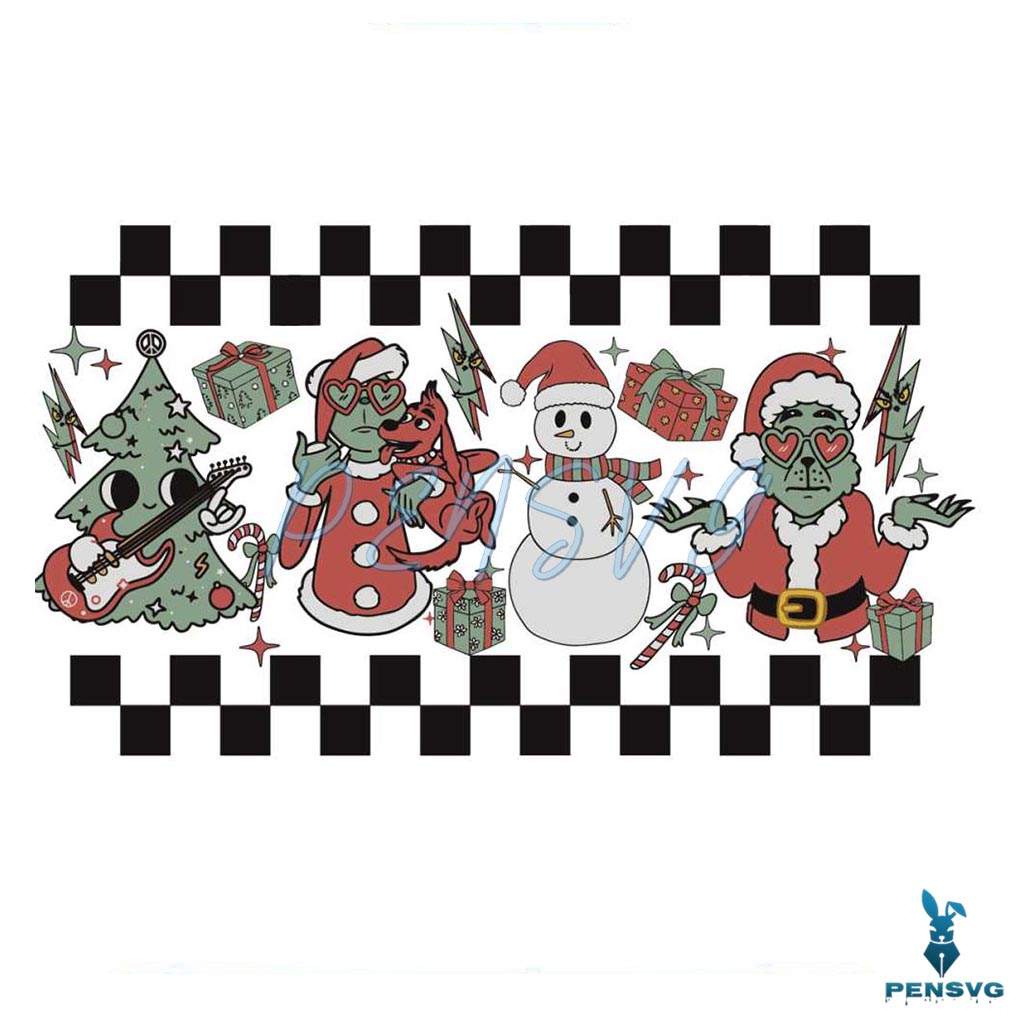 Christmas Grinch Santa Snowman SVG