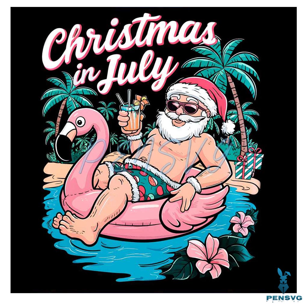 Christmas In July Santa Claus Vacation PNG