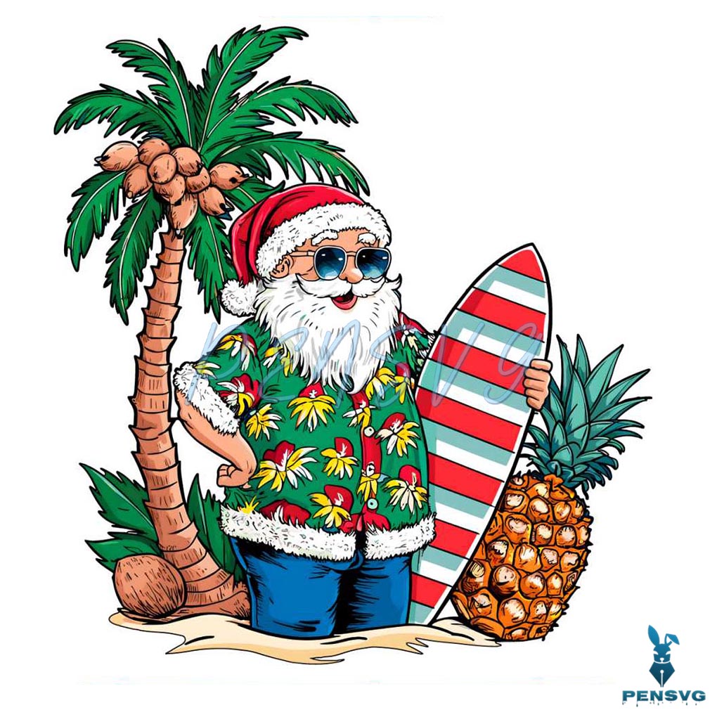 Christmas In July Santa In Summer PNG