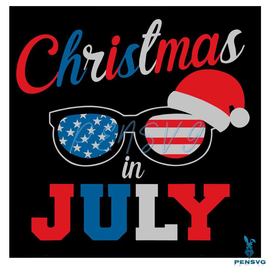 Christmas In July Summer Xmas Glasses SVG
