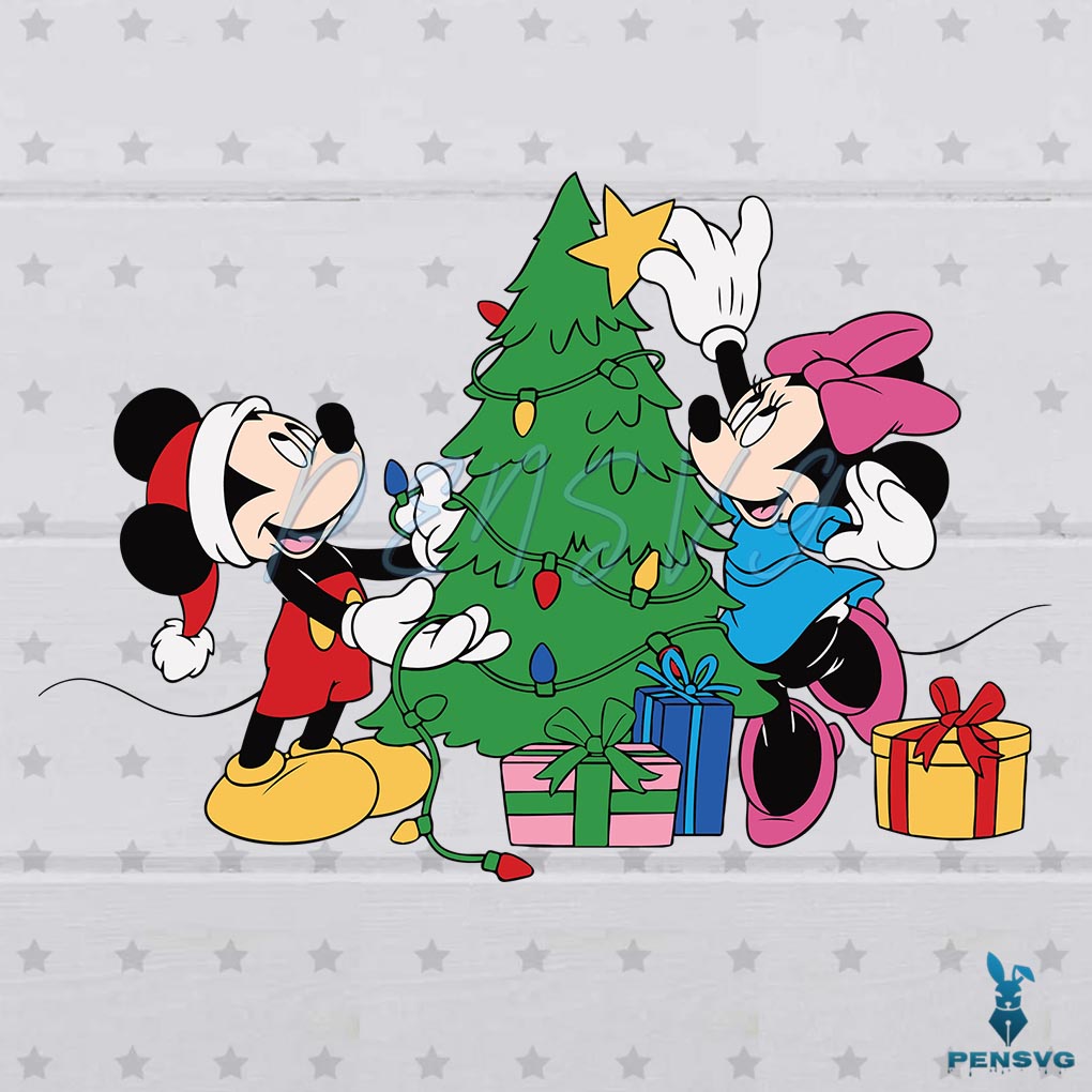 Christmas Mickey And Minnie SVG Digital File, Disney Movie Svg