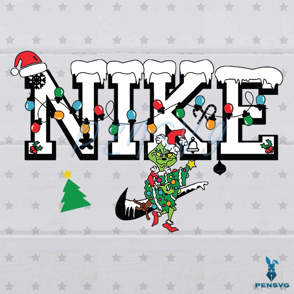 Christmas Nike Grinch Stolen The Christmas Tree Svg Cutting Files