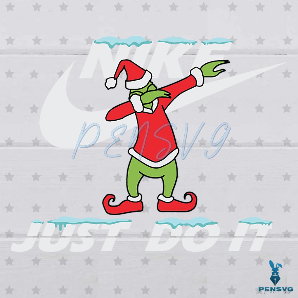 Christmas Nike Logo Dabbing Grinch Svg Graphic Designs Files